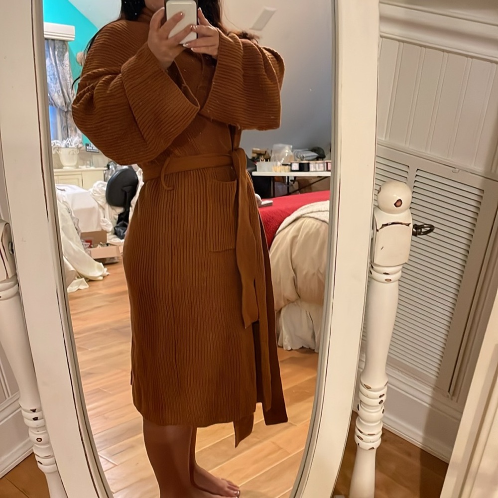 Cozy Brown Knit Cardigan - Picture 4 of 4